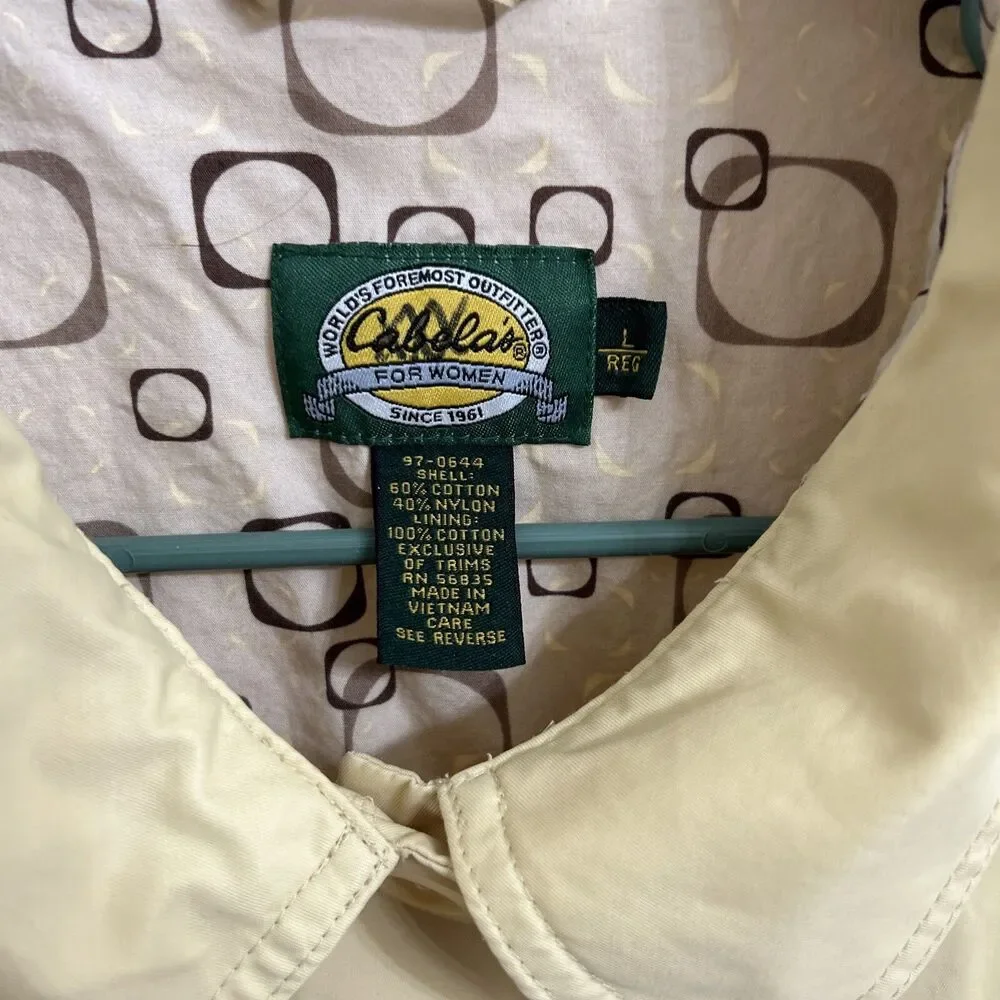 🔥🔥🔥Cabela's For Women Button-up Long‎ Lined Jacket, Large Reg, Yellow VGC